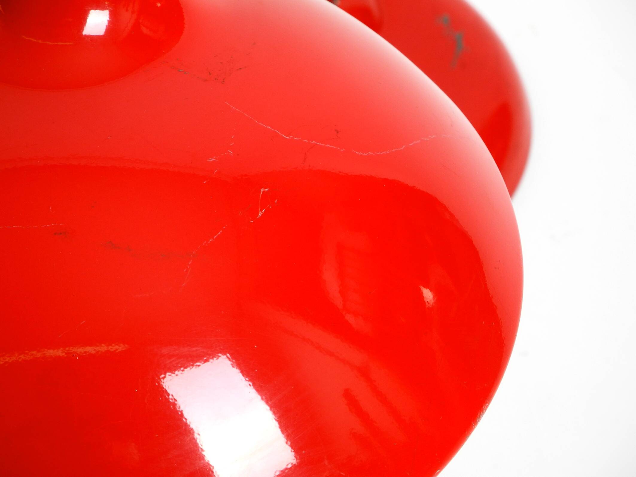 Original red Kaiser Idell metal table lamp model 6786 from the 1960s