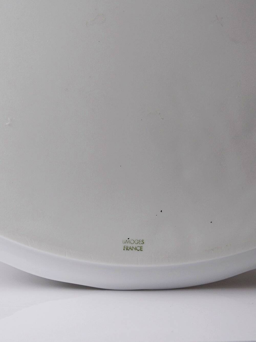 Plat à tarte vintage en porcelaine fine de Limoges blanche