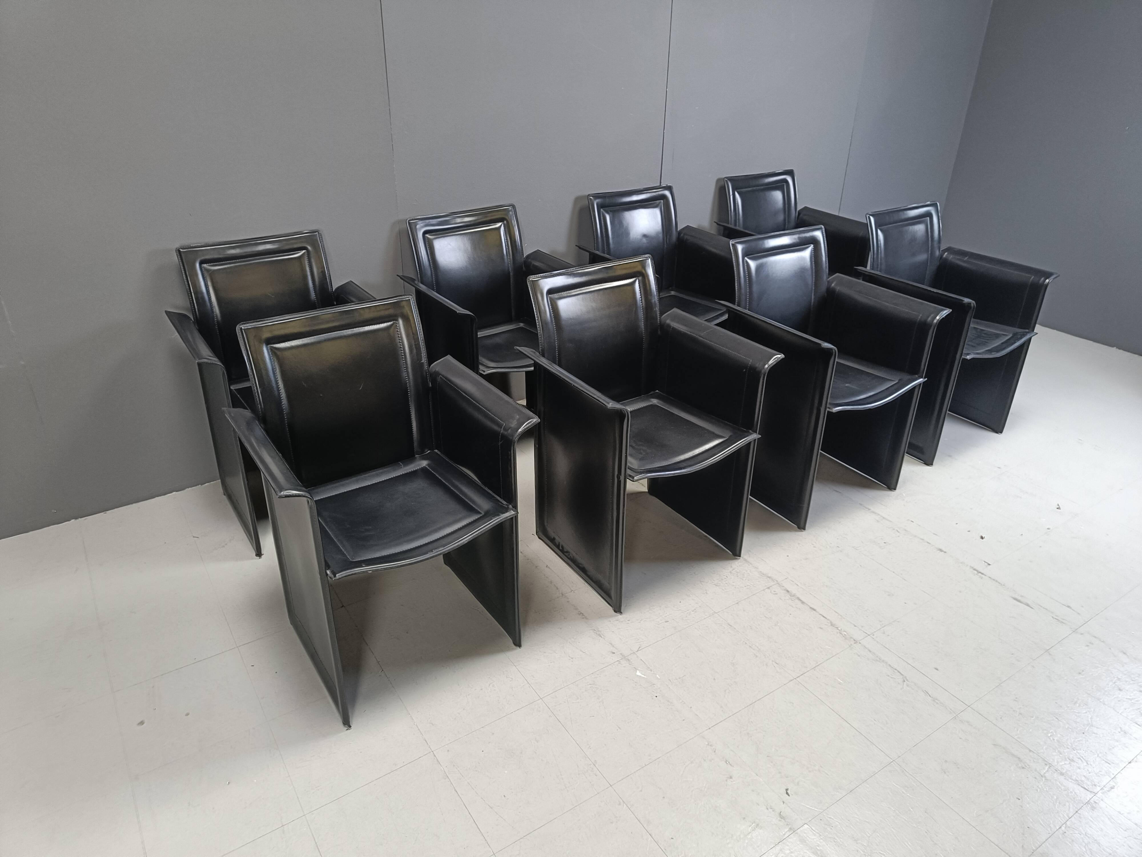 Vintage dining chairs by made in italy, 1970s - set of 8