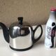 Guy Degrenne salam calorifuge teapot 4 ceramic cups - vintage chrome 70
