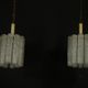 Pair of Murano glass and brass chandeliers