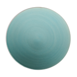 7 flat blue plates