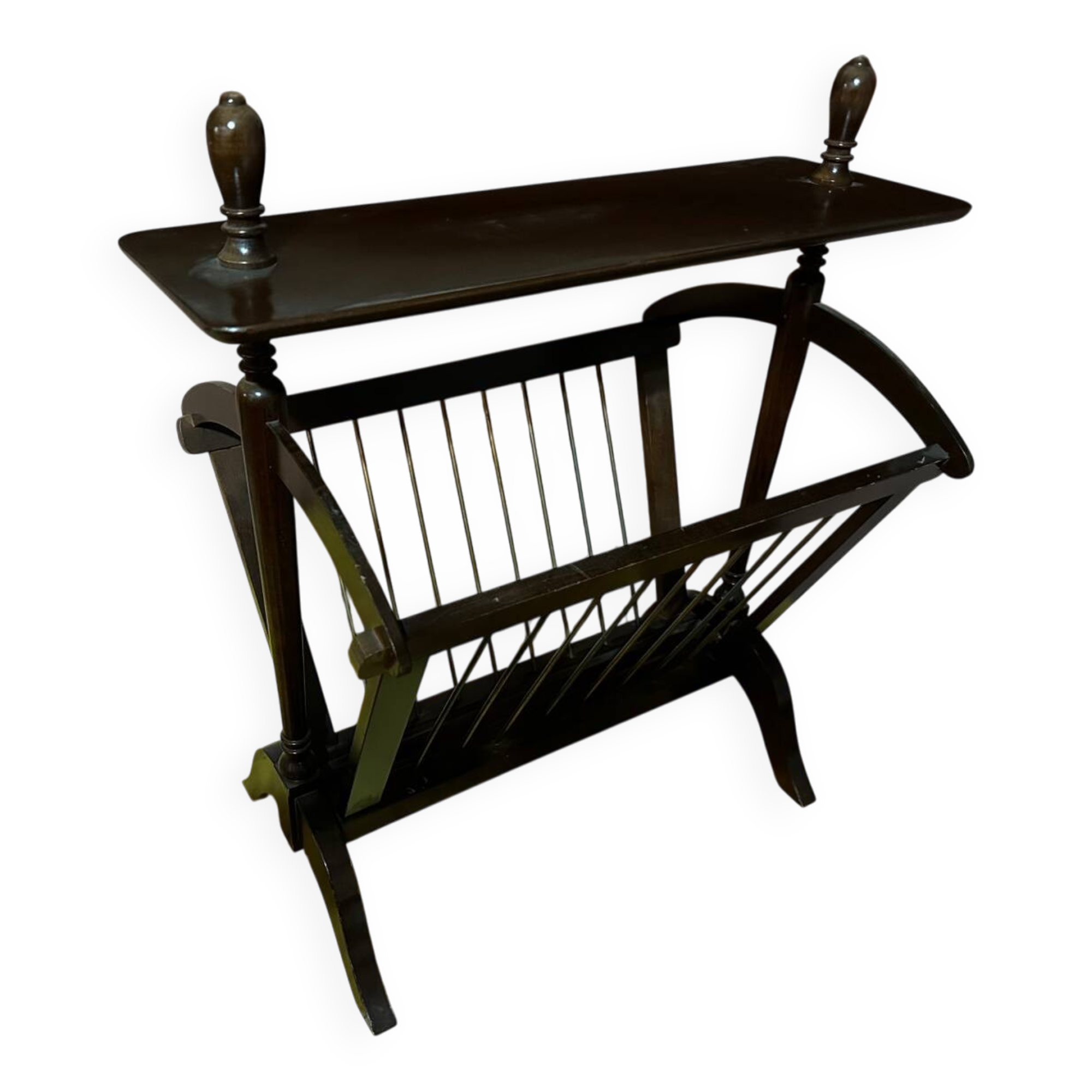 Vintage wooden magazine rack - 1950s-1960s