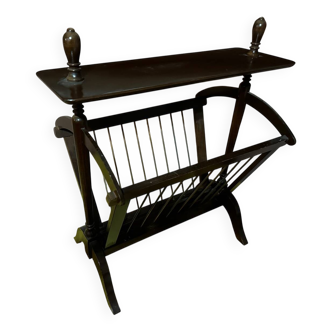 Vintage wooden magazine rack - 1950s-1960s