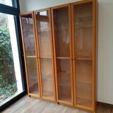armoire bois marron orange brulé clair