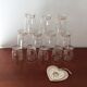 Set of 12 glasses decorations relief white and golden edging - vintage