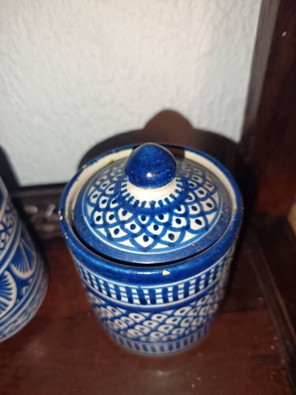 Lot 11 poteries marocaine pot à beurre époque 1940 signé serghini.