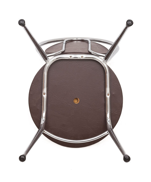6 chaises Soudexvinyl chocolat, vintage 1970