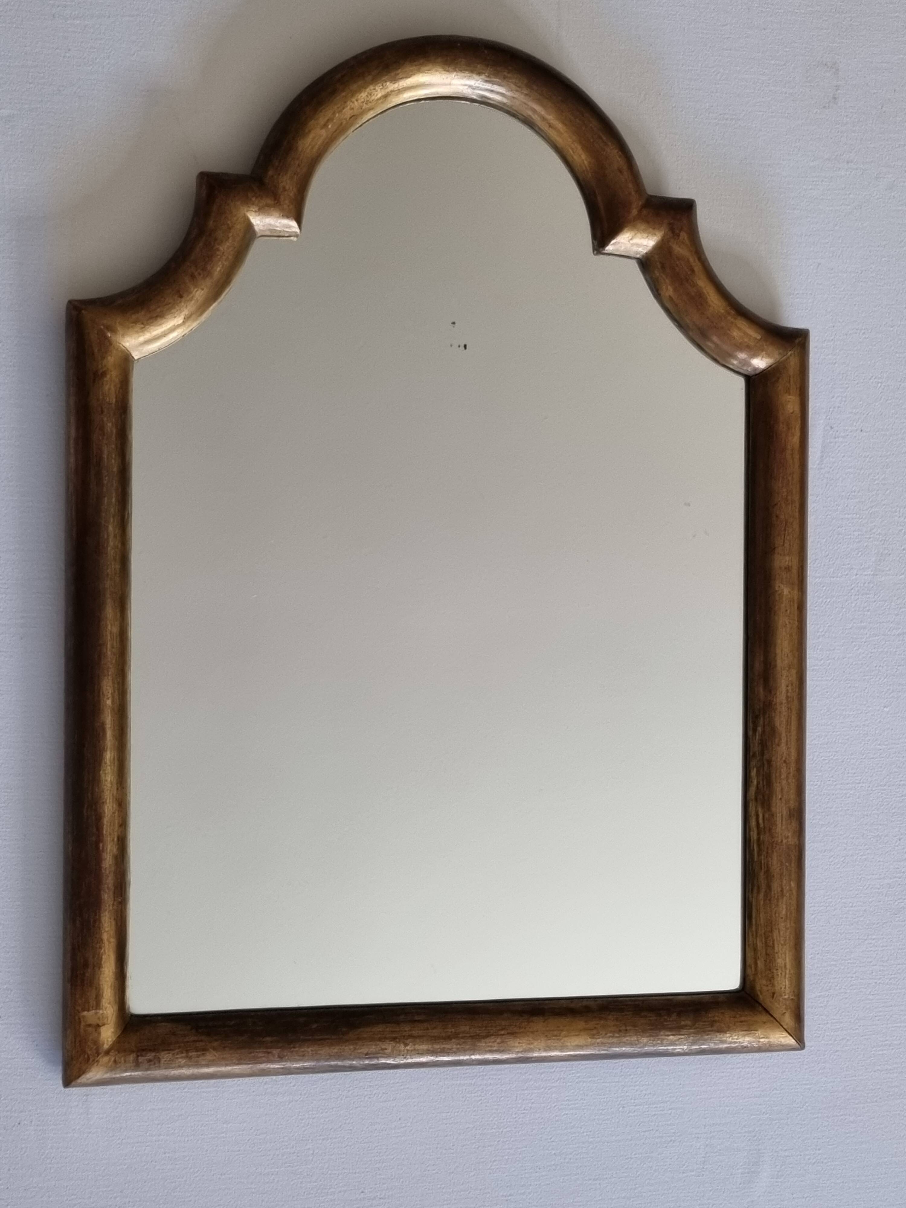 Stucco and wood fireplace mirror 53x38 cm