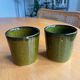 Mugs cups enameled stoneware 60s vintage