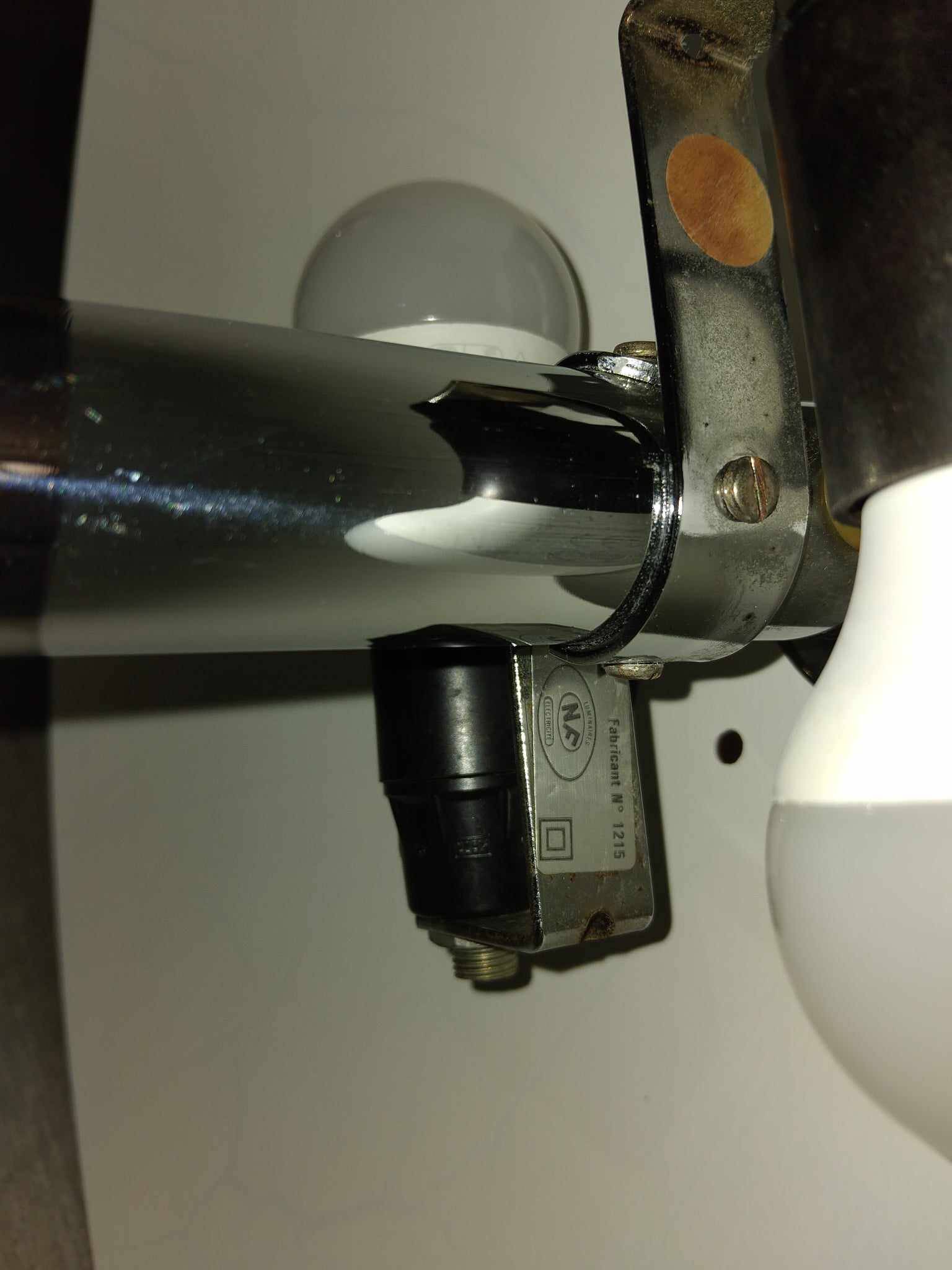 Pair of chrome mushroom lamps