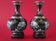 Pair of vintage cloisonné enamel vases from the 20th century H19 cm