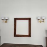 Golden metal wall light and opaline, 1970