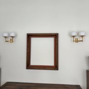Golden metal wall light and opaline, 1970