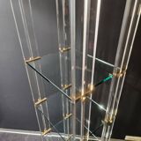 Designer shelf 70 in plexi glass and brass