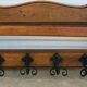Old wooden wall coats door with six floors