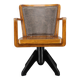 1930s Restored Art Deco Wooden Swivel Office Armchair