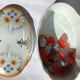 Bonbonnière porcelaine ovale décorée