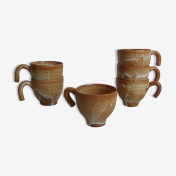 Set of 6 cups in Vallauris sandstone