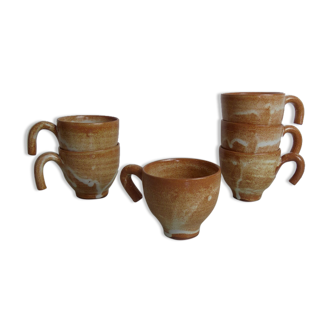 Set of 6 cups in Vallauris sandstone