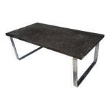 Slate top and chrome coffee table by Dr. Peter Daenert 1970s