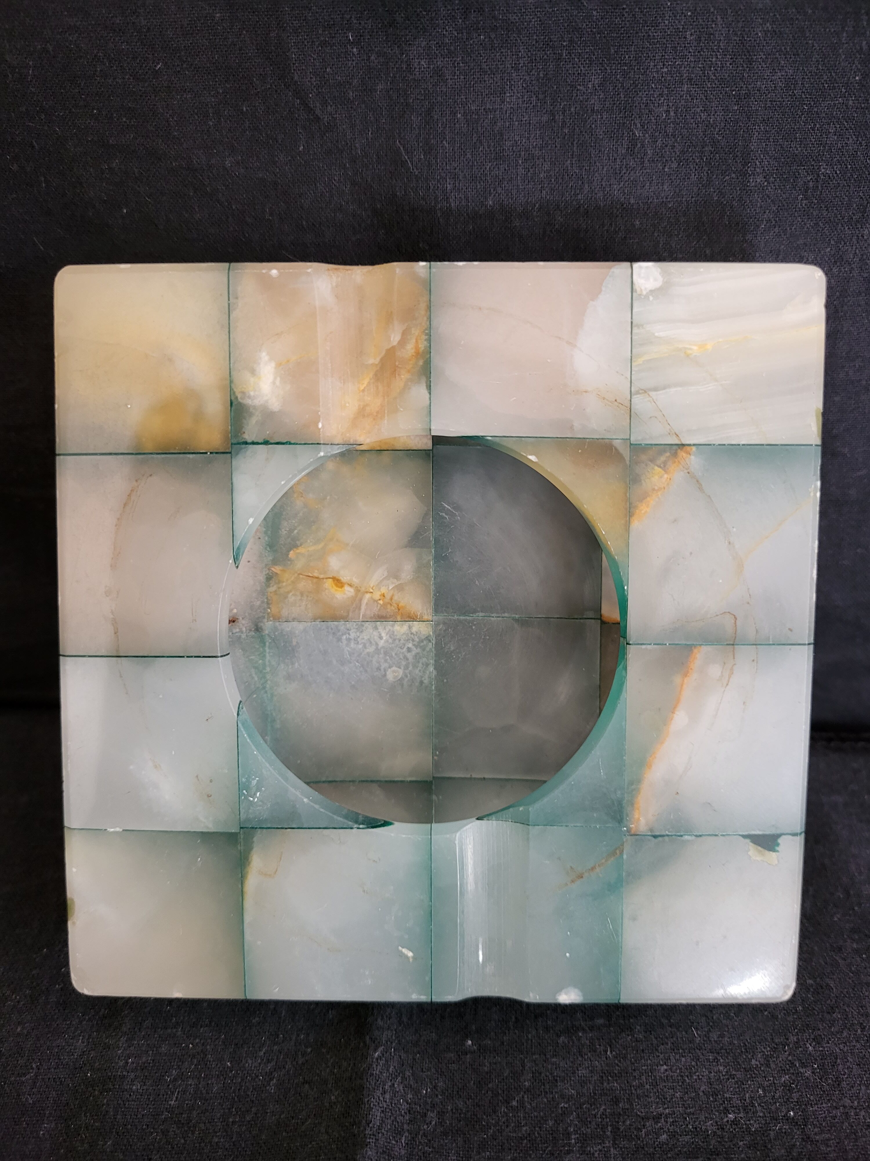 Green marble ashtray