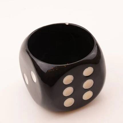 Black die-shaped pot 12 by 12.