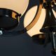 Vintage Czech Bauhaus style pendant light, tall, with opaline glass globes, 1940s