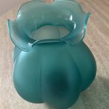 Pair of vintage vases in turquoise glass paste