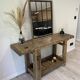 Établi en bois industriel vintage, meuble de métier