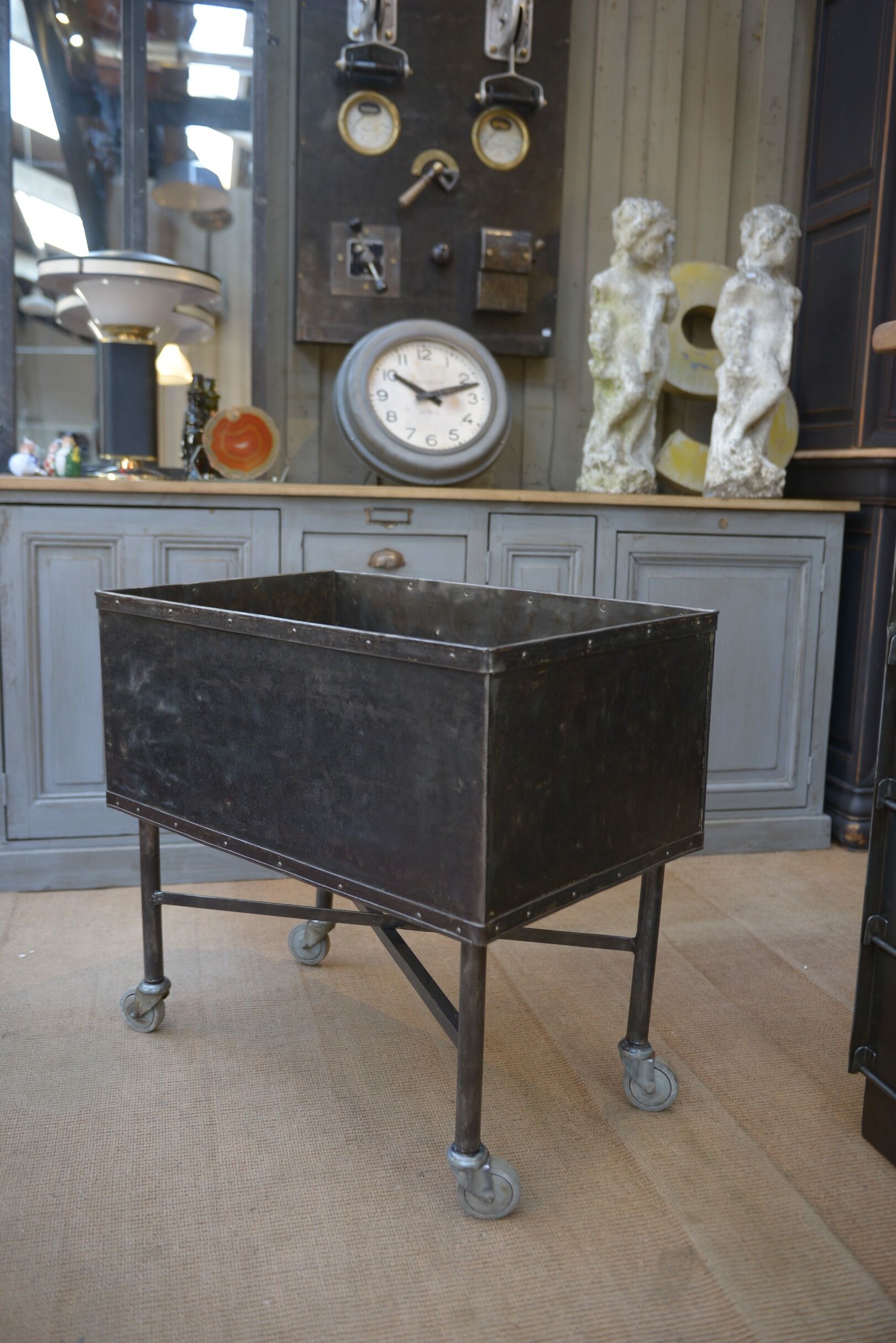 Factory trolley in polished metal 1950