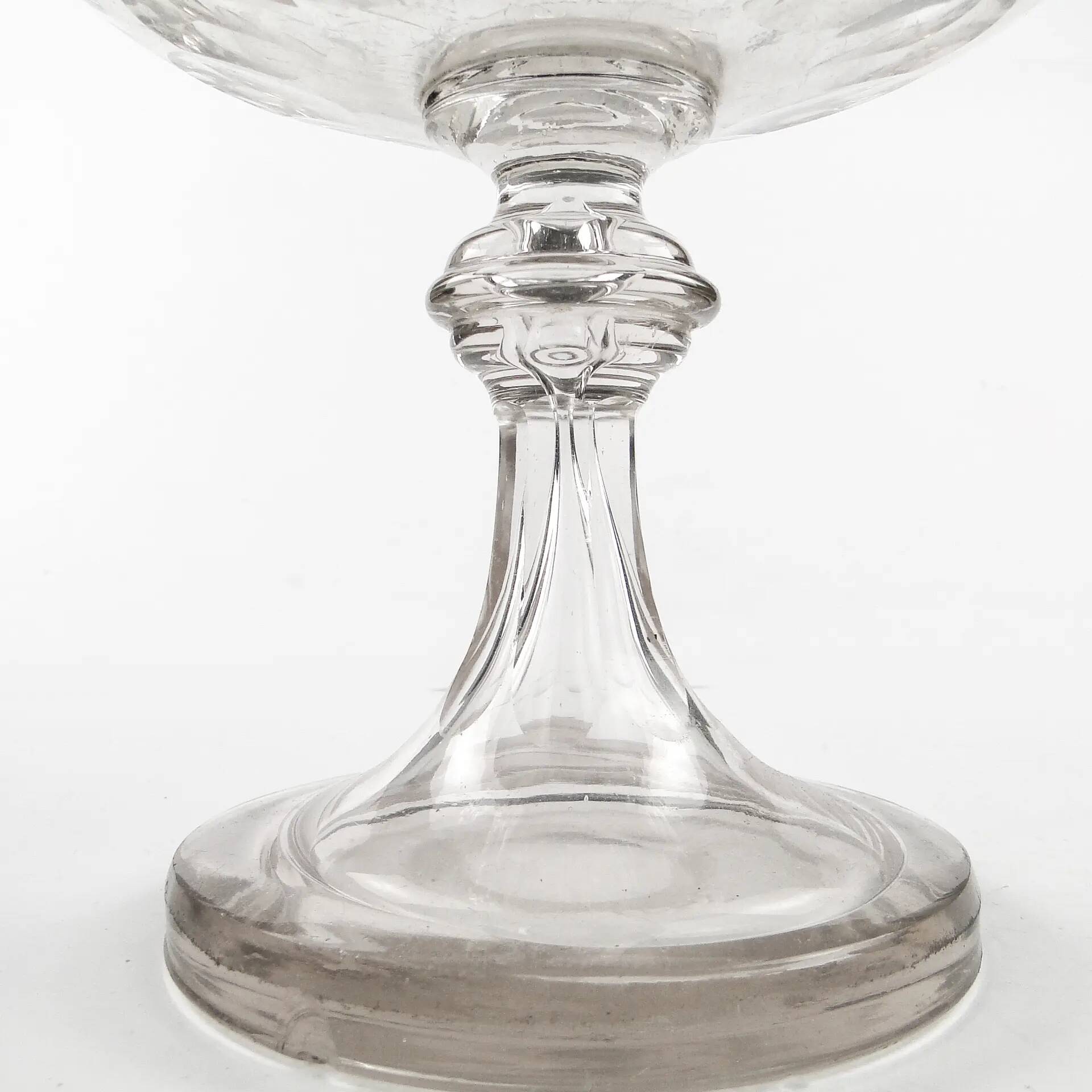 Biedermeier compote, transparent crystal, Czechia, 19th century