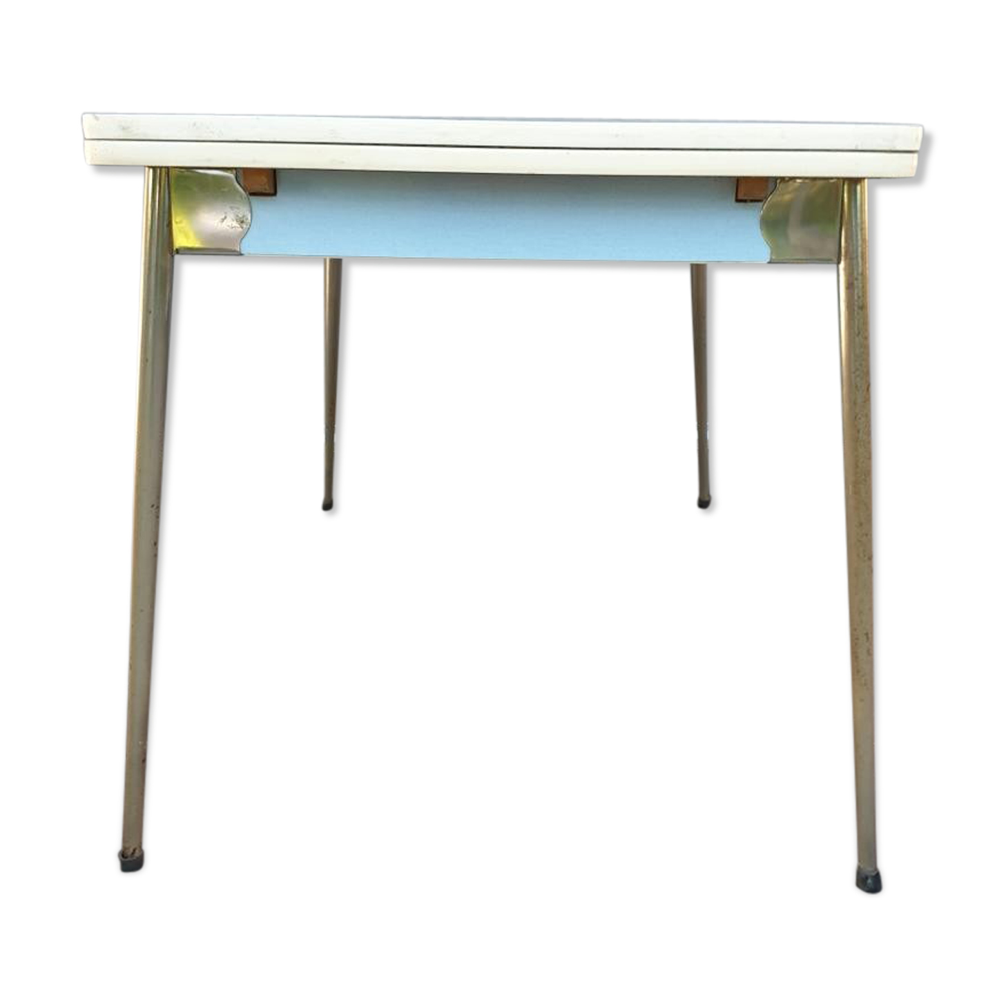 Table Formica MDJ 1960 Blue and Chrome