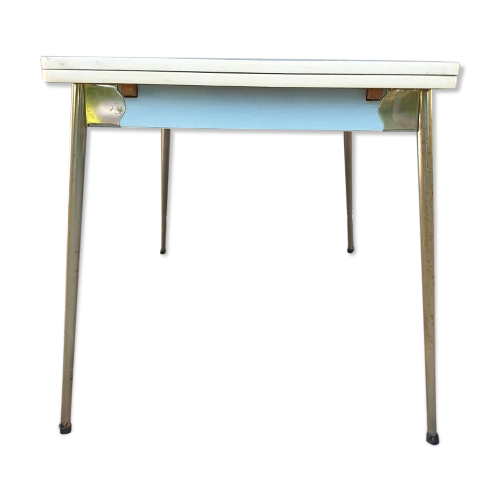Table formica mdj 1960 bleu et chrome Selency