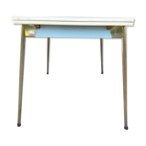 Table Formica MDJ 1960 Blue and Chrome