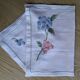 Rectangular tablecloth and its matching vintage hand-embroidered linen voile napkin – Blue hydrangeas