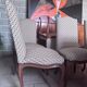 6 Louis XV chairs – traditional upholstery with springs – solid wood