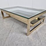 Vintage gold leaf coffee table by Belgochrom, 1970s