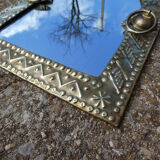 Eastern mirror brass pushed back ethnic style, 23x31cm