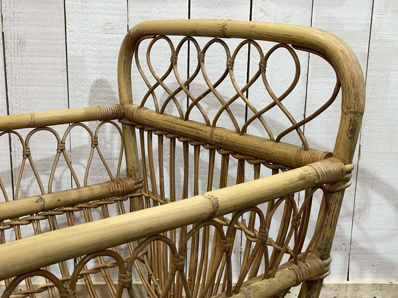 1960s rattan baby bed