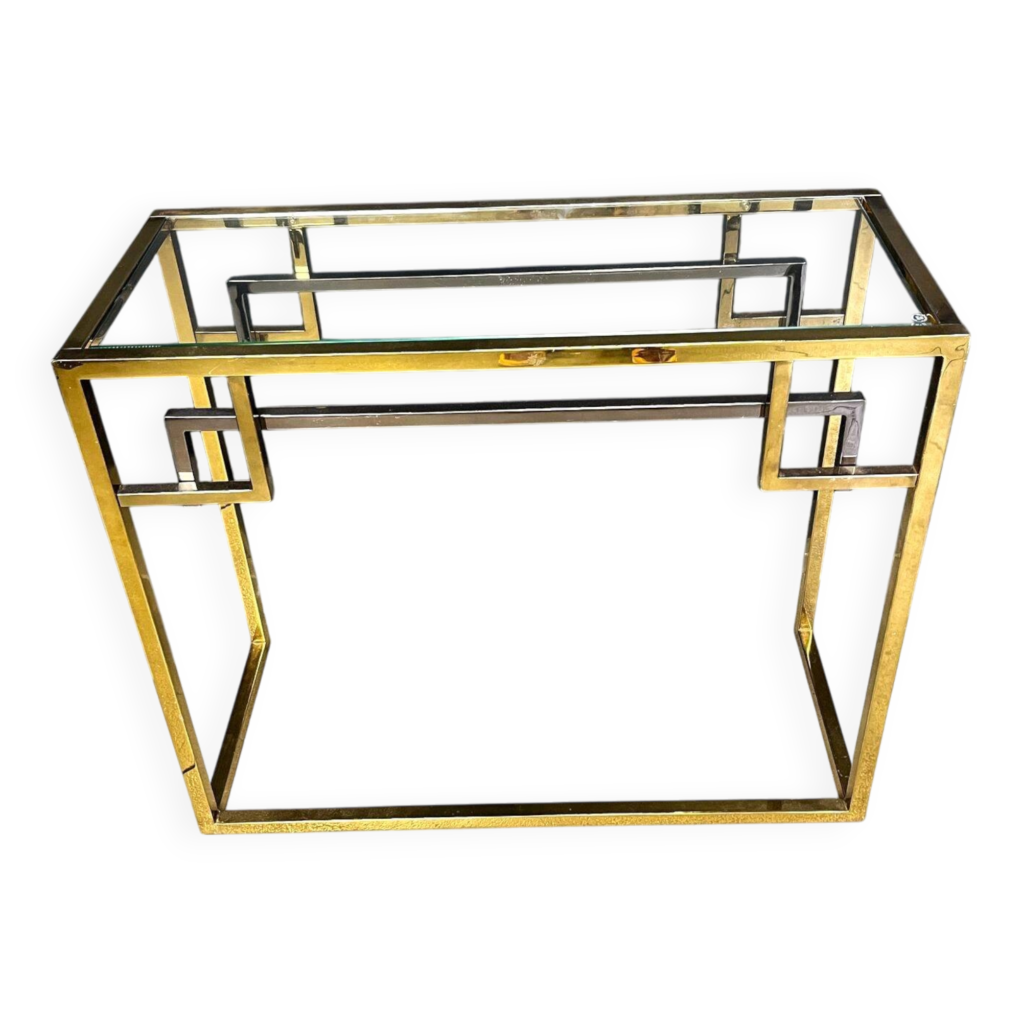 Console vintage en laiton et chrome par Belgochrom, années 1970
