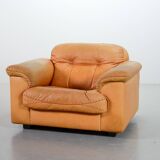 Striking De Sede DS101 Cognac Leather Lounge Chair DS17. Switzerland, 1970s