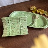 Barbotine asparagus dish and drainer