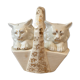Panier avec saliere poivriere en forme de chat porcelaine de france