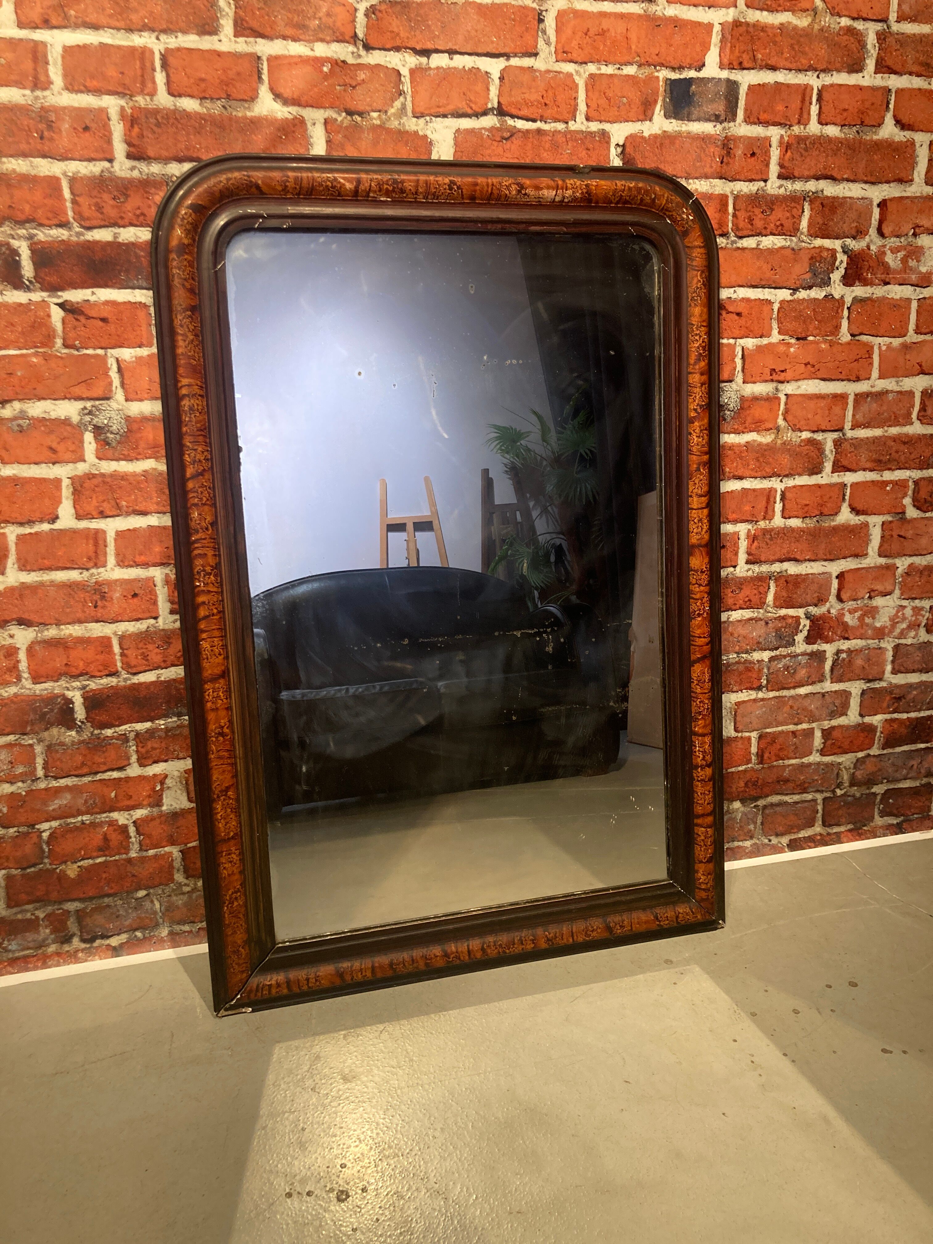 Mirror with wooden frame