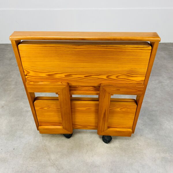 Desserte pliante en pin années 70 design scandinave vintage