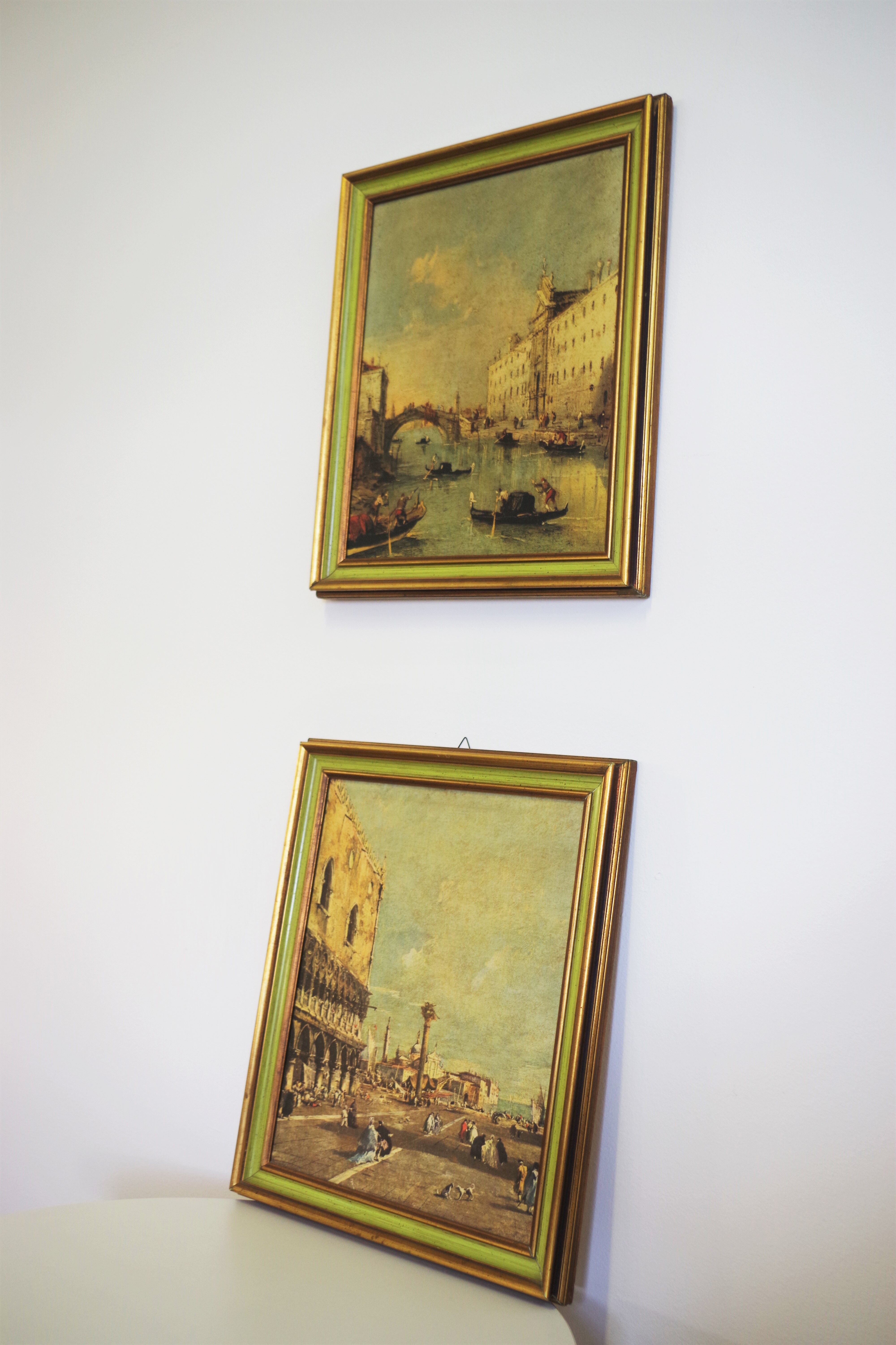 Paysage représentant Venise, années 1960, ensemble de 2