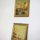 Landscape representing venice, 1960s, set of 2