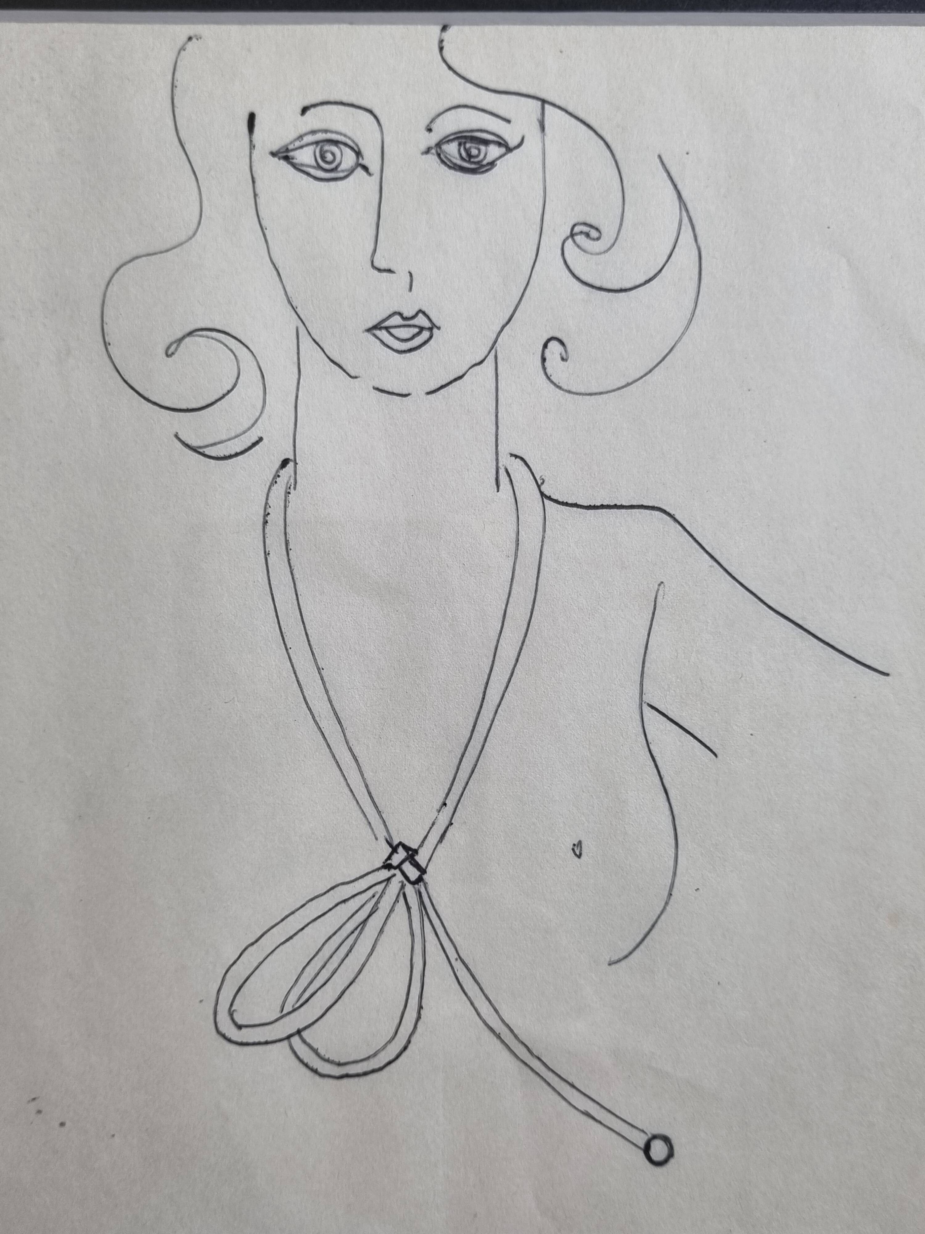 Fashion sketch (accessories), original drawing, signed by Jean Eden, 60s-70s