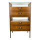 Rosewood and glass chest of drawers, 1960s, Scandinavian storage furniture.